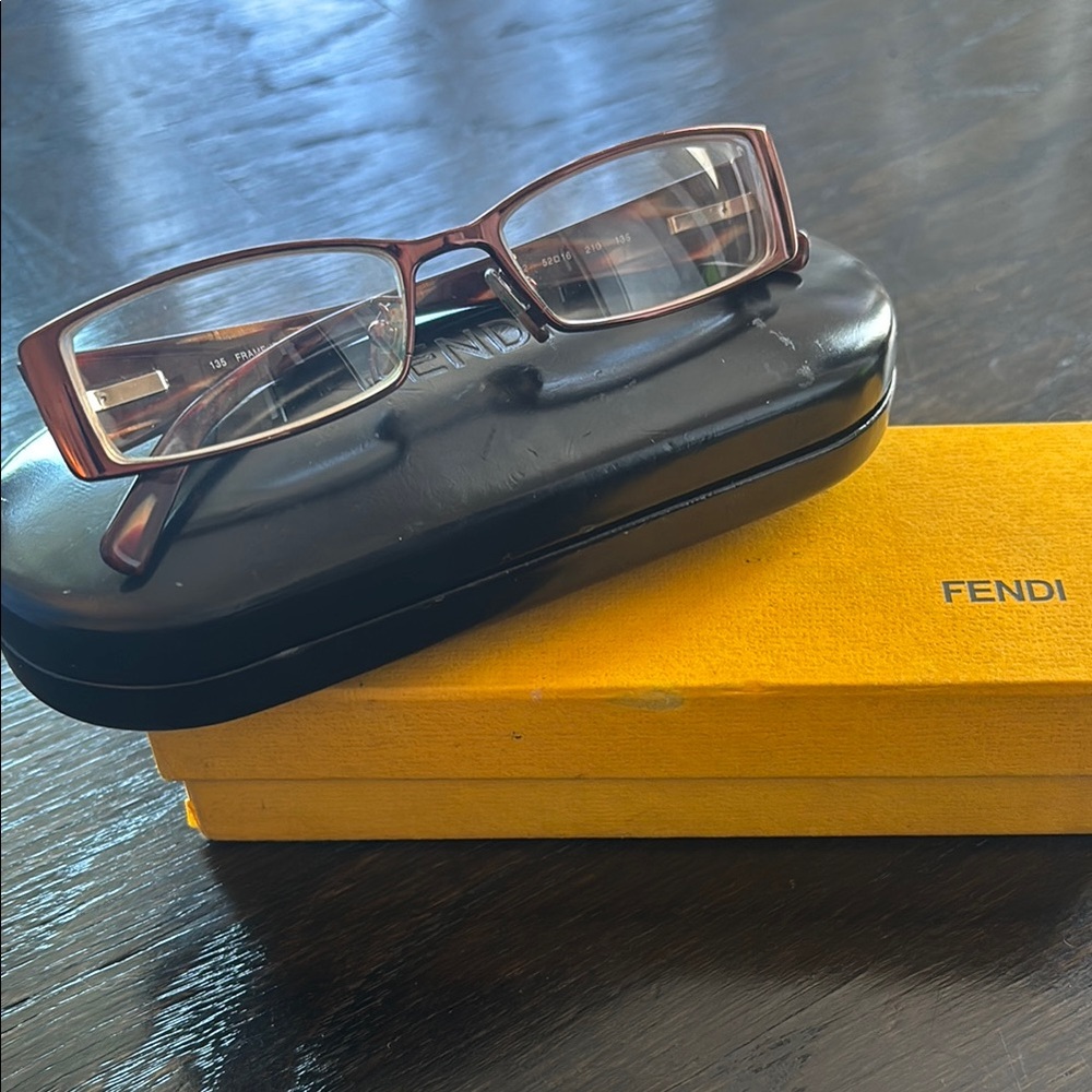 Fendi Tortoiseshell Brown Glasses with Case Cleaning Coth Box Y2K   52 ▪️16
